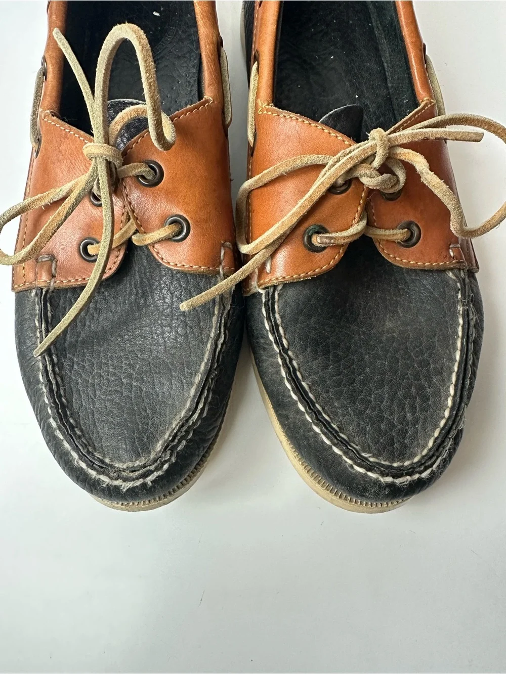 Dooney & Bourke Black and Brown Leather Men’s Boat Shoes